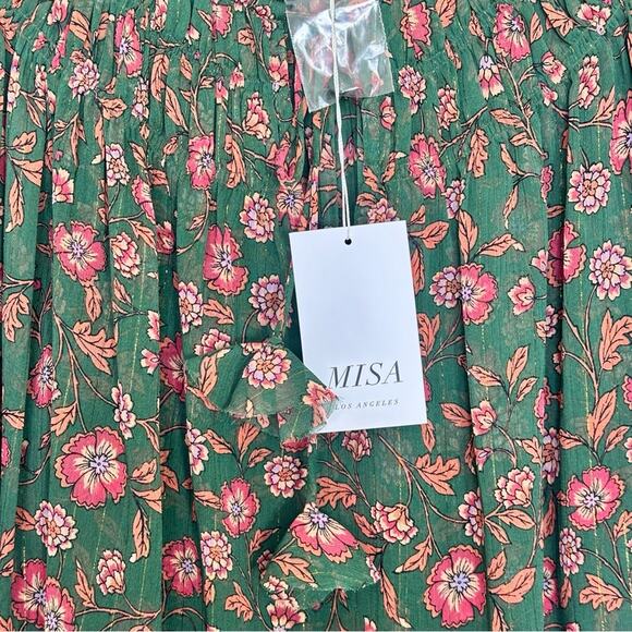 MISA Los Angeles Clio Top in Green Evergreen Bloom - Picture 6 of 10